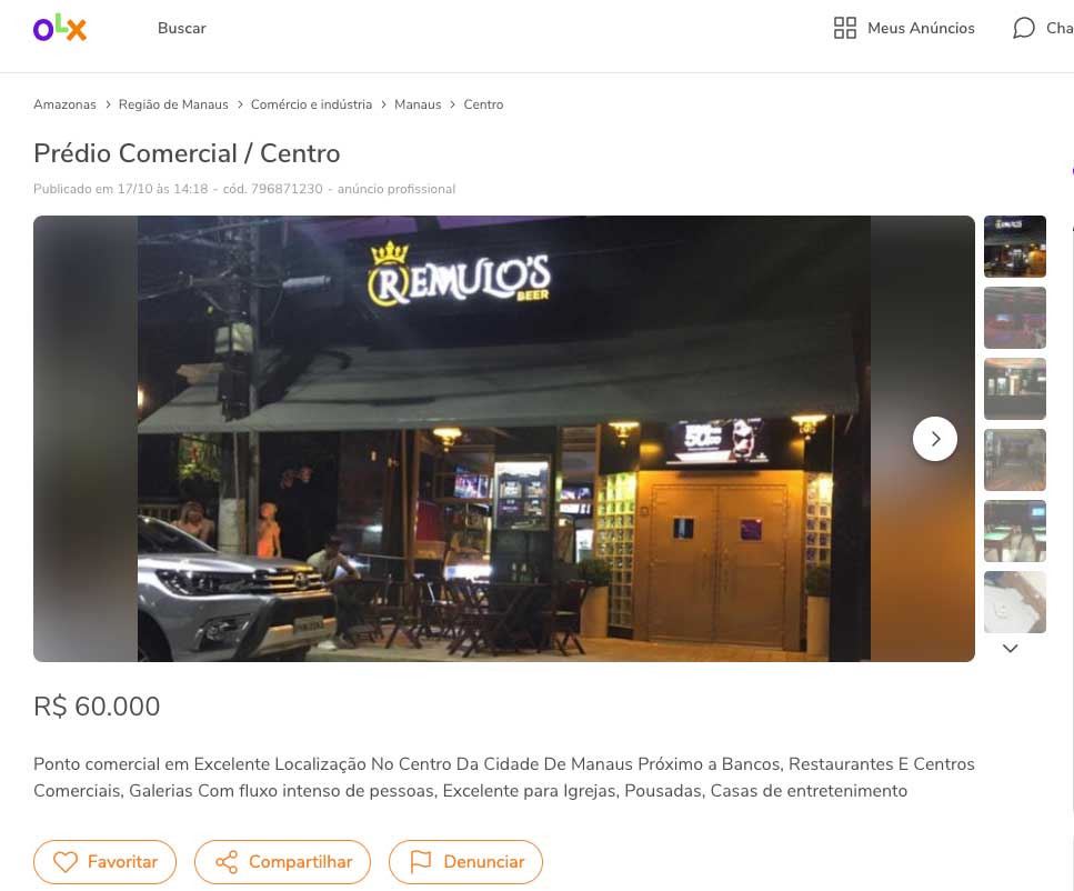 Boate Rêmulo's à venda no OLX gera comentários: 'excelente para igrejas'