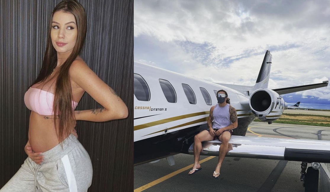 Noiva de Whindersson rabisca avião, é criticada e rebate: ‘ele é nosso'