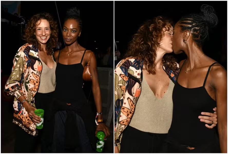 Viúva de Marielle Franco troca beijos com atriz da Globo em evento