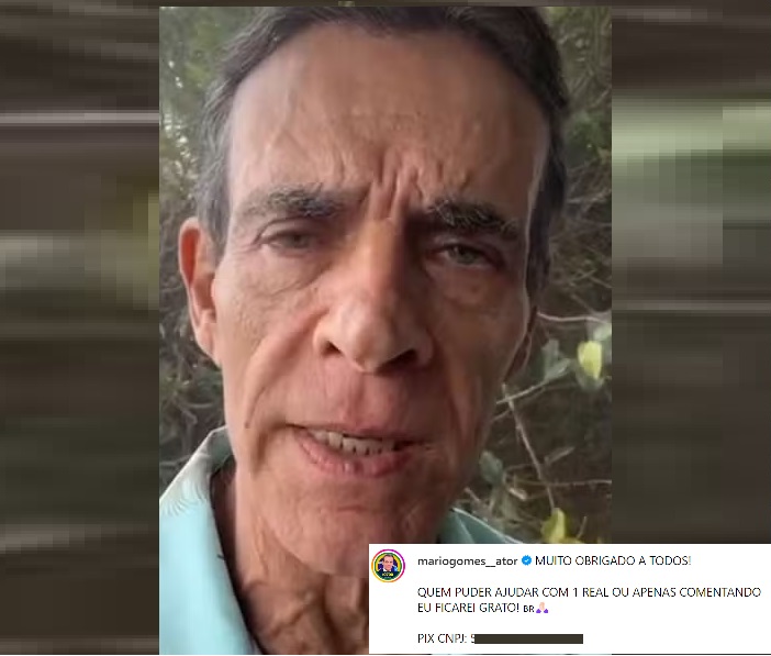 Mário Gomes pede pix para arcar com dívidas após despejo