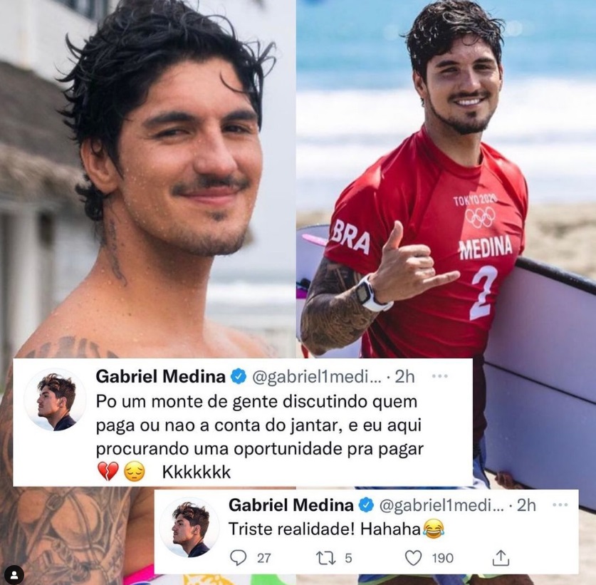 Gabriel Medina comenta fala de Caio Castro sobre pagar conta em encontros  