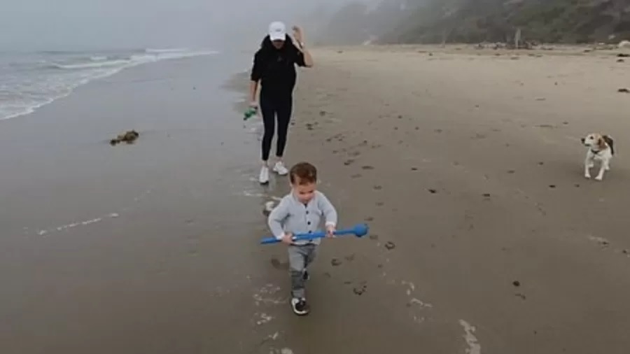 Príncipe Harry mostra foto rara do filho na praia com Meghan