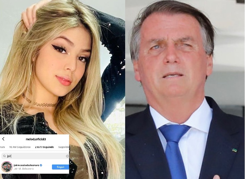 Melody começa a seguir Bolsonaro e internautas reagem