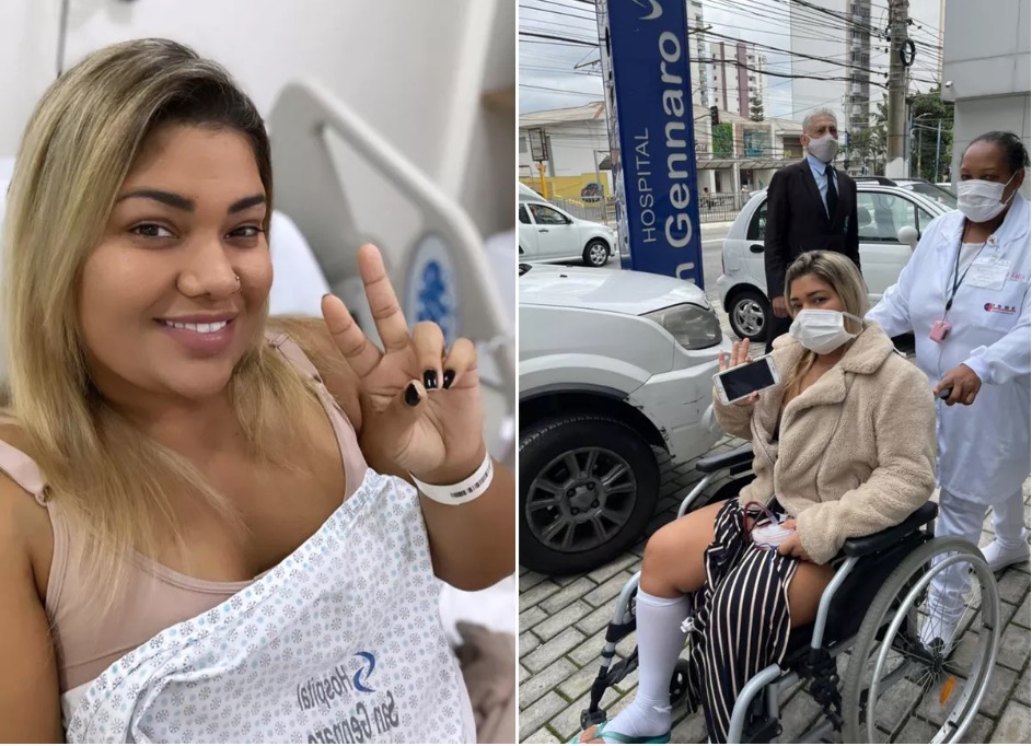 Mulher Filé tem alta após cirurgia de emergência por problema no silicone