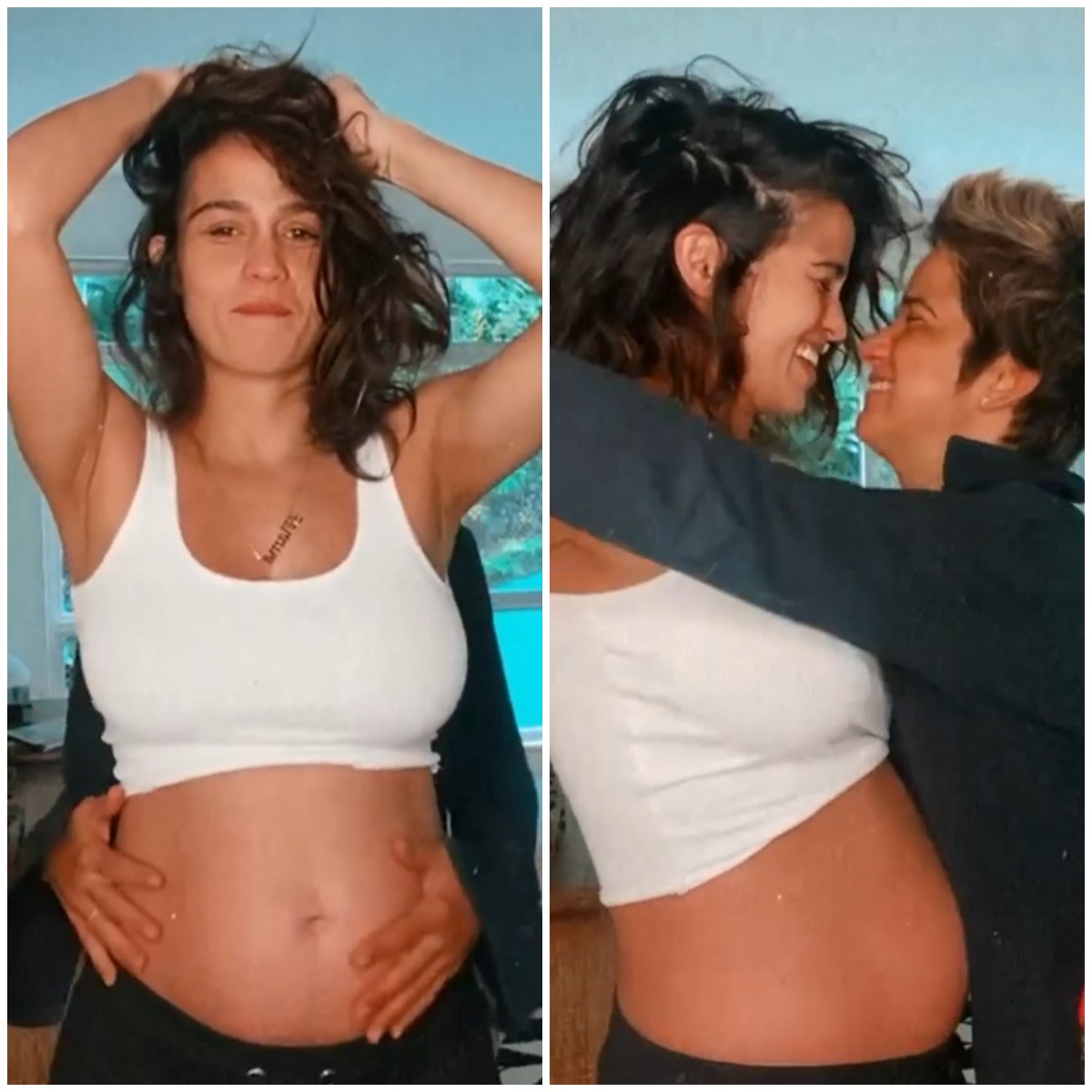 Grávida de gêmeas, Nanda Costa mostra barriga ao lado de Lan Lanh