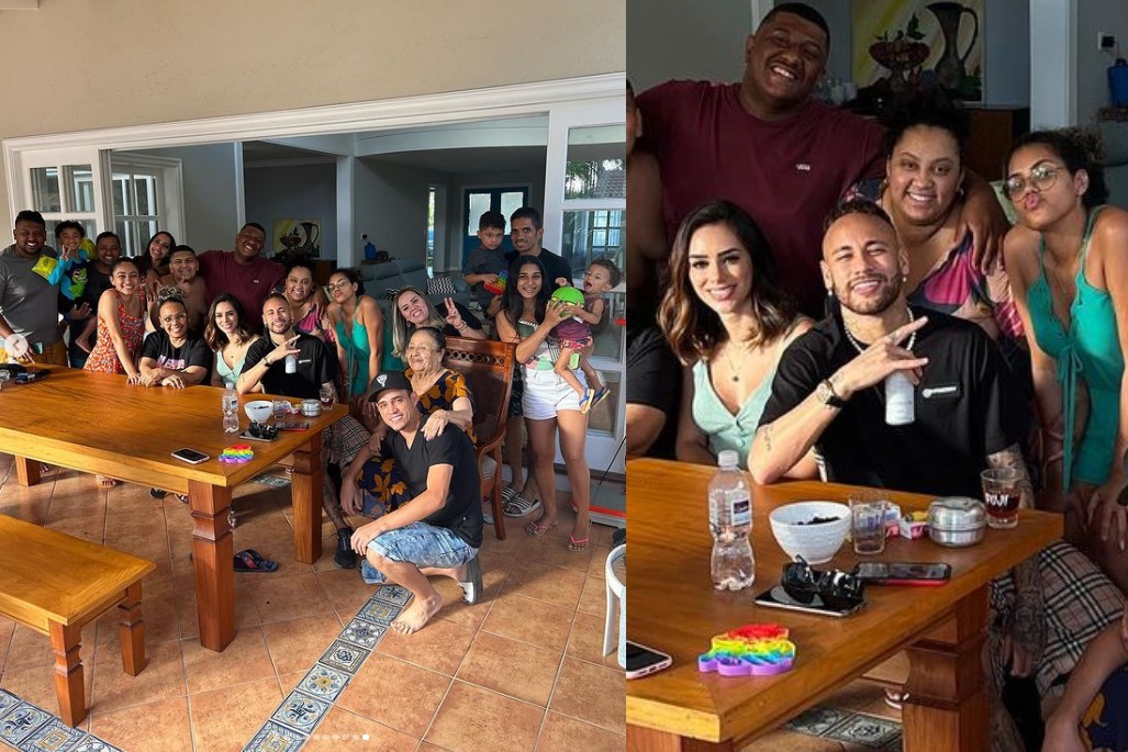    Vai oficializar? Neymar posta foto de Bruna Biancardi ao lado da família