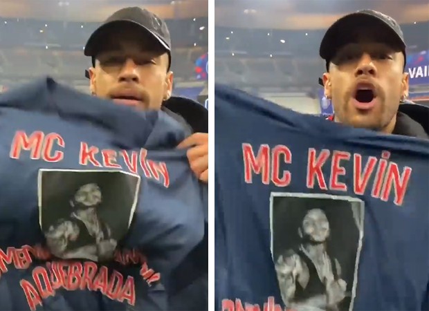 Vídeo: Neymar faz tributo a MC Kevin após PSG vencer a Copa França