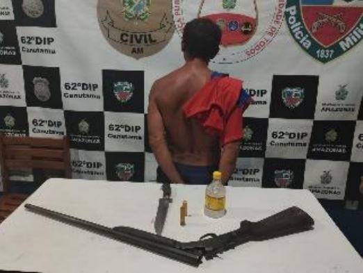 Homem é preso por tentar matar mulher a facadas e tiros em Canutama