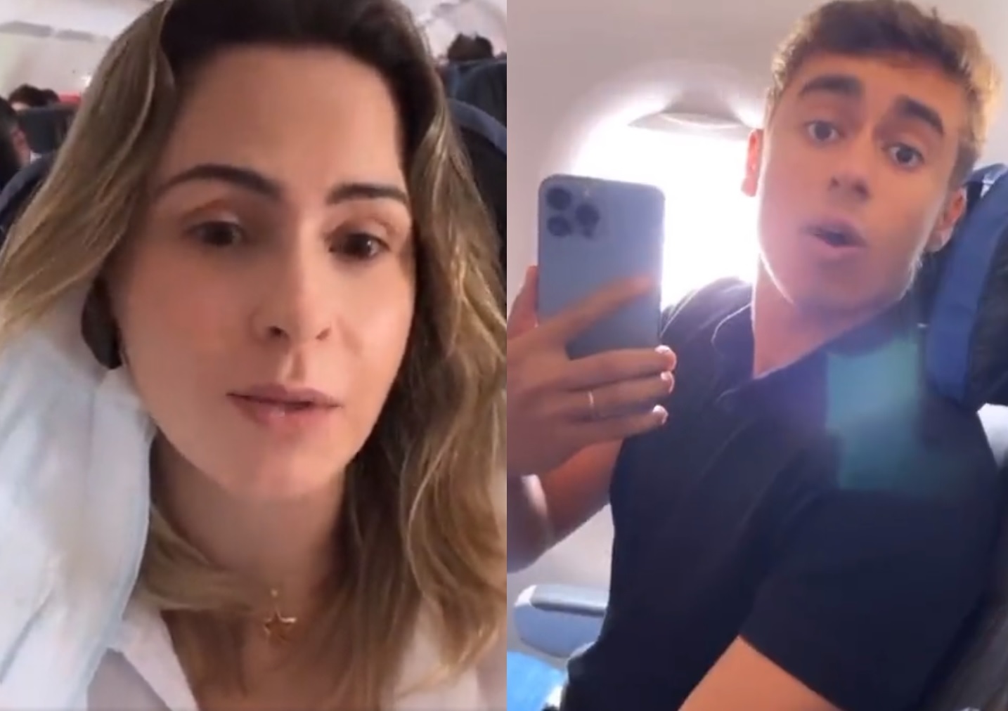 Ex-BBB Ana Paula Renault e Nikolas Ferreira batem boca em avião; vídeo