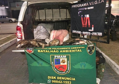 Mulher é detida com pescado ilegal e quelônios na orla de Manaus