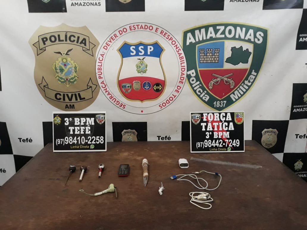 Durante revista, policiais encontram arma e drogas em presídio do Amazonas