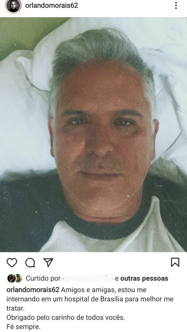 Cantor Orlando Morais, marido de Glória Pires, é internado com covid