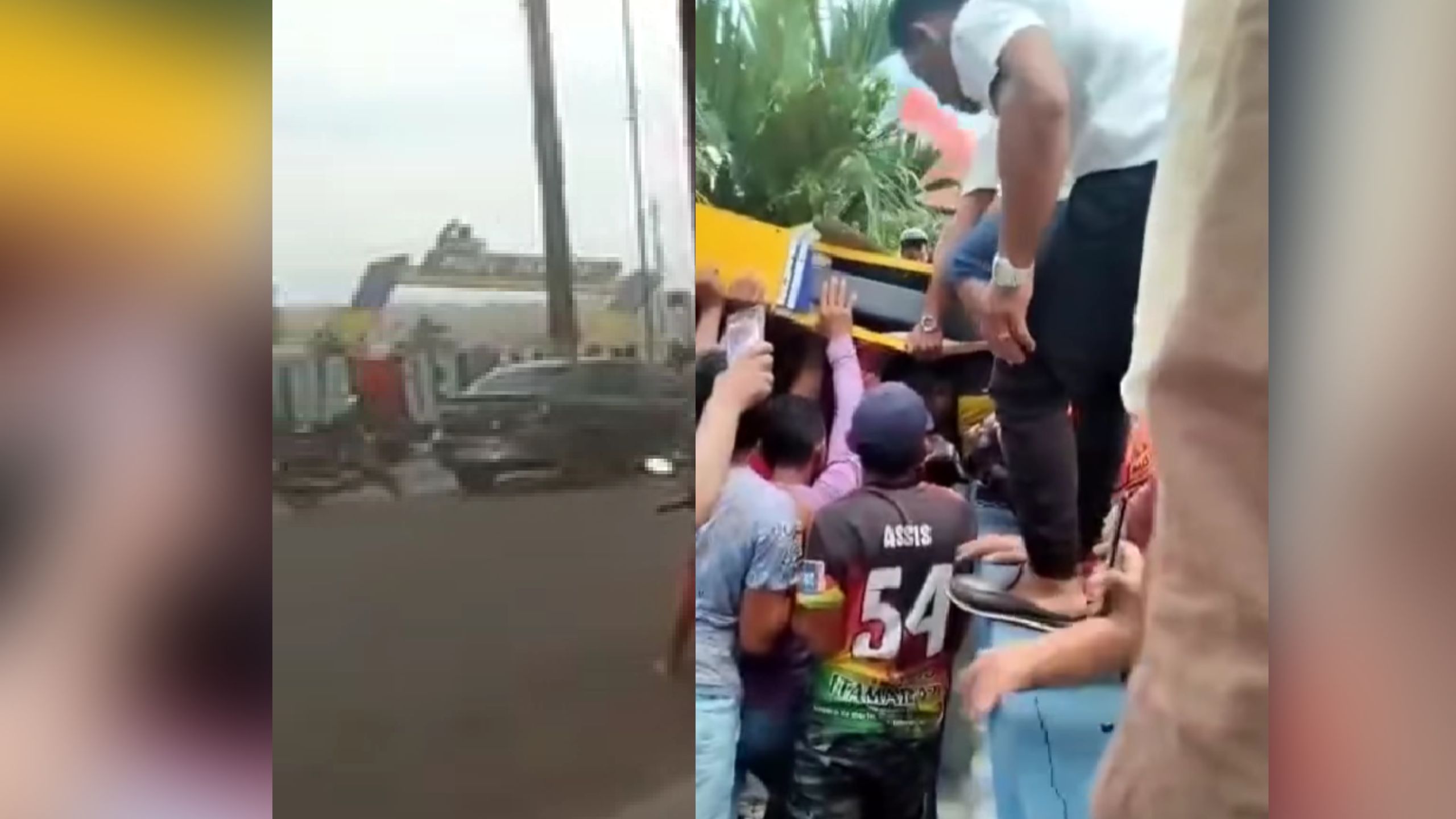 Estrutura de metal cai em mototaxista durante caminhada pró-Lula no Amazonas