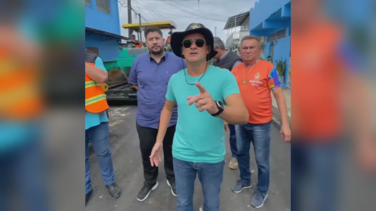 Hissa Abrahão acompanha David Almeida em vistoria de obras em Manaus