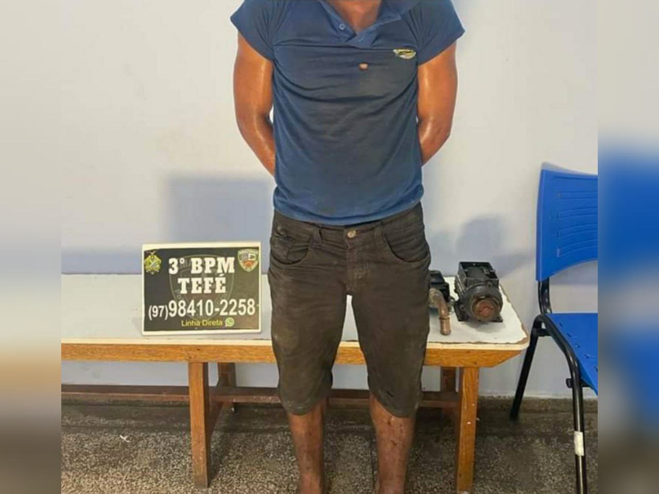 Suspeito de furtar 12 bombas d’água é preso e flagrante no Amazonas