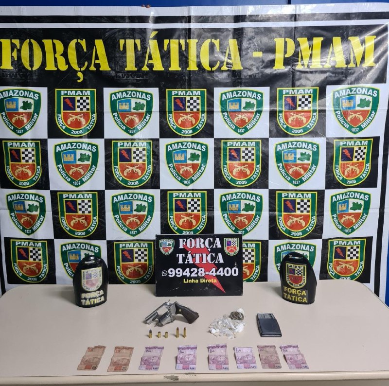 Trio é preso com arma e drogas na zona Leste de Manaus 