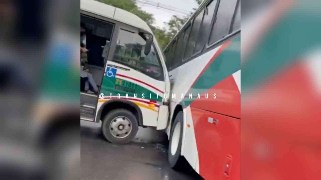 Acidente entre rotas do Distrito deixa trânsito congestionado em Manaus
