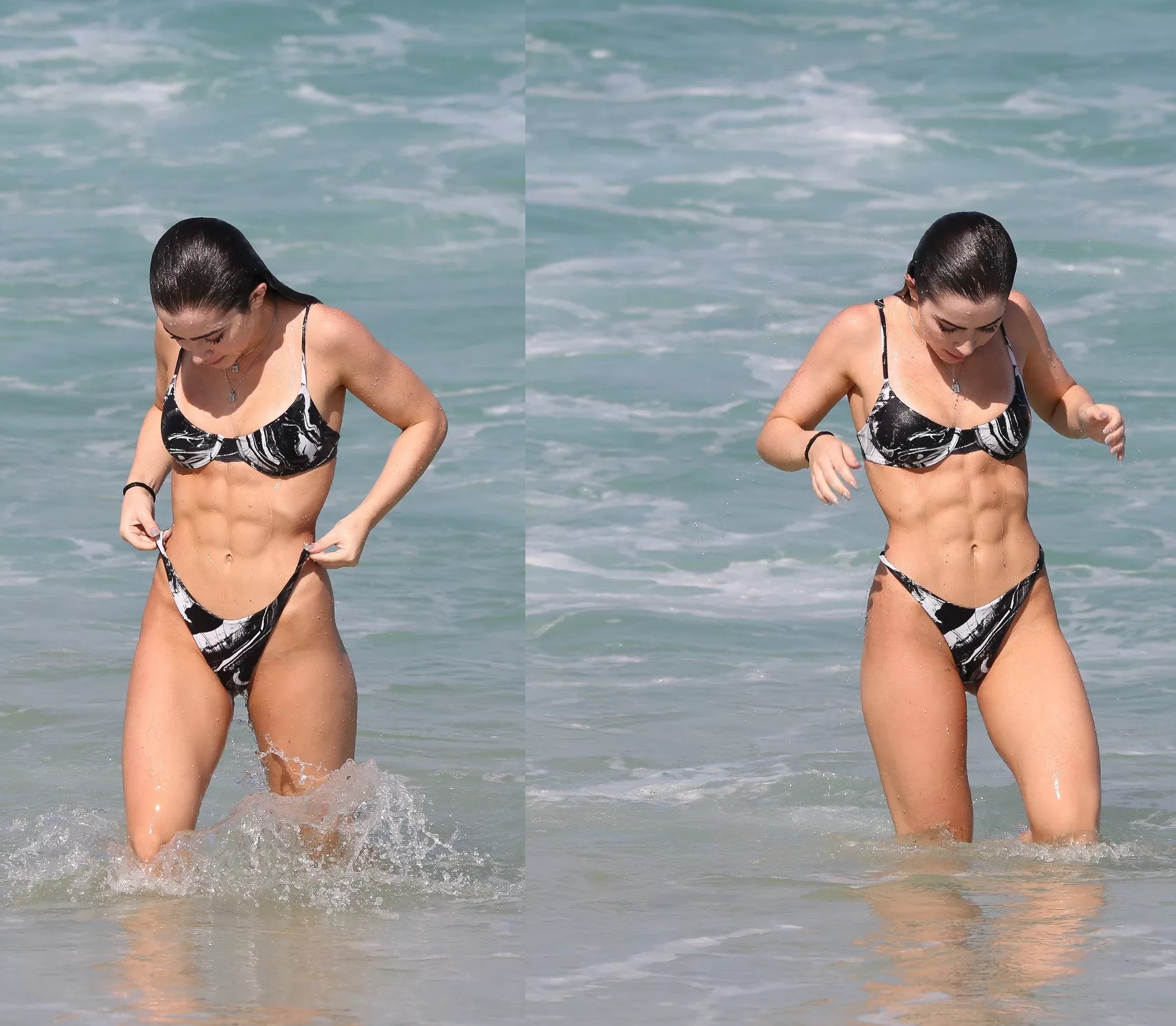 De biquíni, Jade Picon exibe tanquinho trincadíssimo em dia de praia