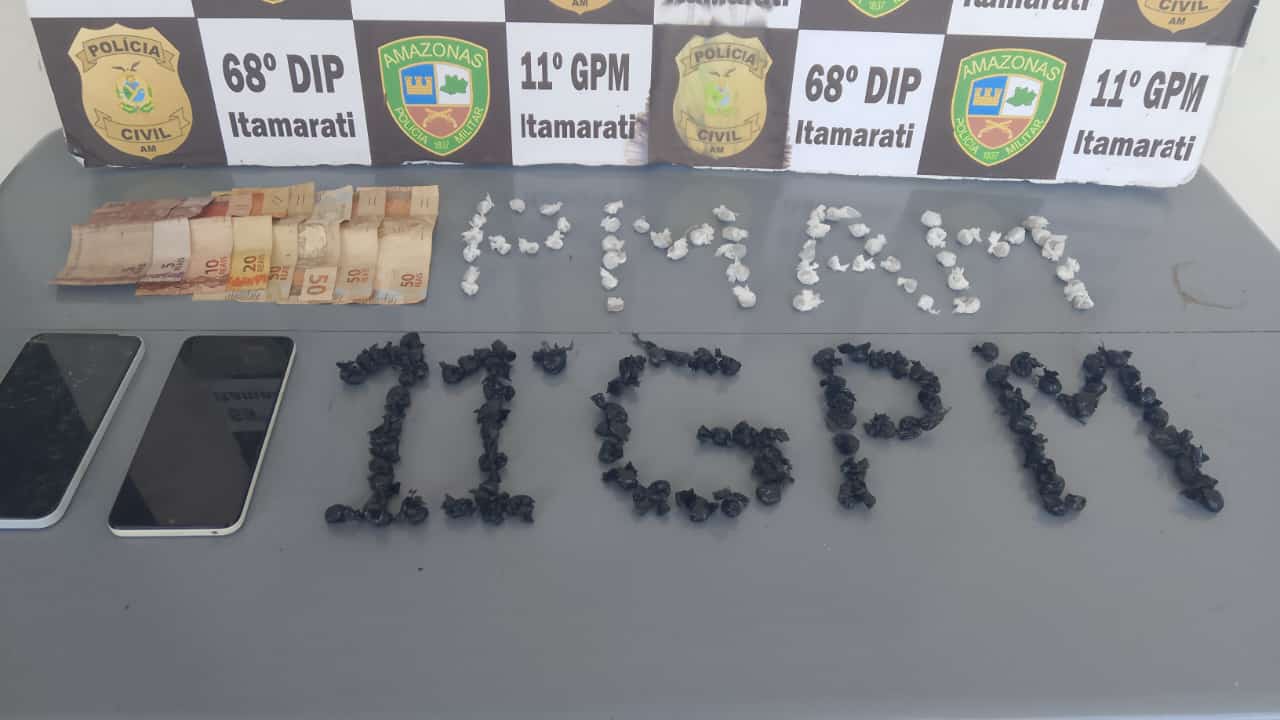 Homem é preso com punhal e drogas em Itamarati