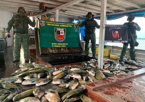 Polícia apreende pescado e óleo diesel ilegal em embarcações no Amazonas 