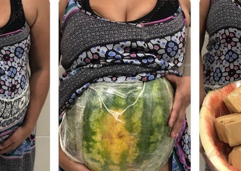 Falsa gestante é presa com melancia repleta de cocaína na barriga