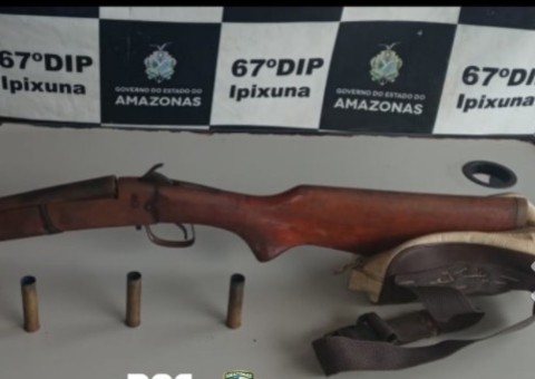 Homem é preso após ameaçar dar tiro de espingarda em mulher no Amazonas