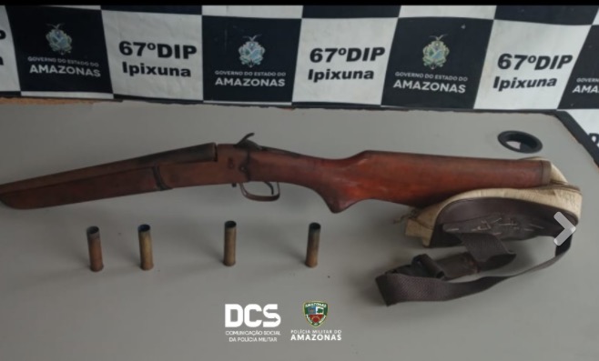 Homem é preso após ameaçar dar tiro de espingarda em mulher no Amazonas