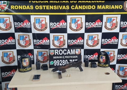 Homem tenta fugir e é preso com submetralhadora em Manaus