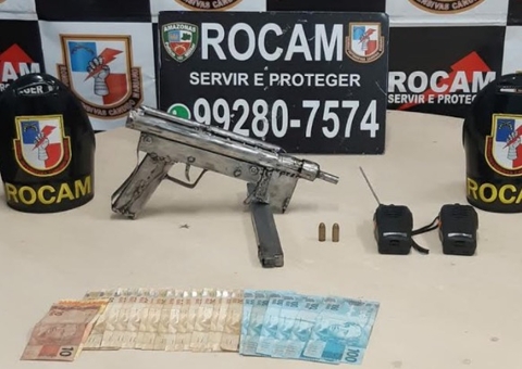 Homem é preso com submetralhadora escondida em casa Manaus 
