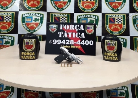 Homem é preso após ser flagrado com pistola em rua de Manaus