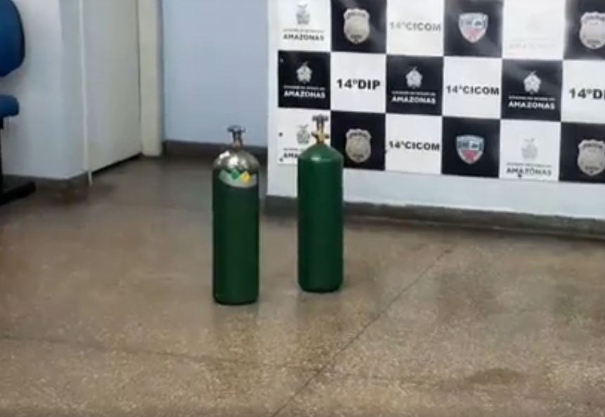 Dupla é presa ao vender extintor como cilindro de oxigênio em Manaus