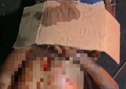 Criminosos deixam bilhete após tentarem arrancar coração de rival em Manaus