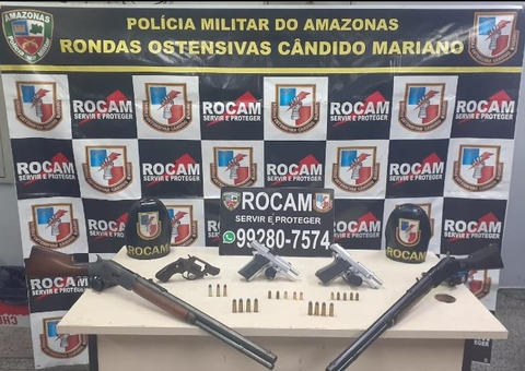 Homem pula muro para fugir da polícia mas é preso com armas em Manaus