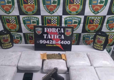 Suspeito é preso com arma e 12 kg de drogas em Manaus