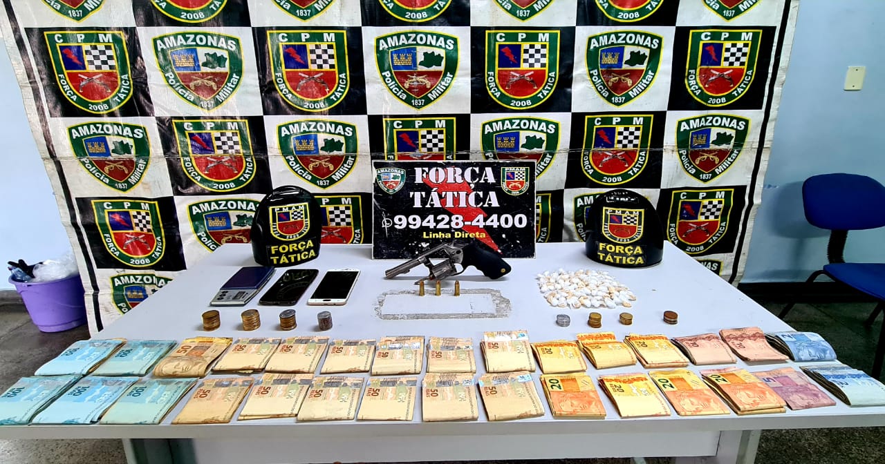 Arma, drogas e mais de R$ 12 mil são encontrados em hotel de Manaus