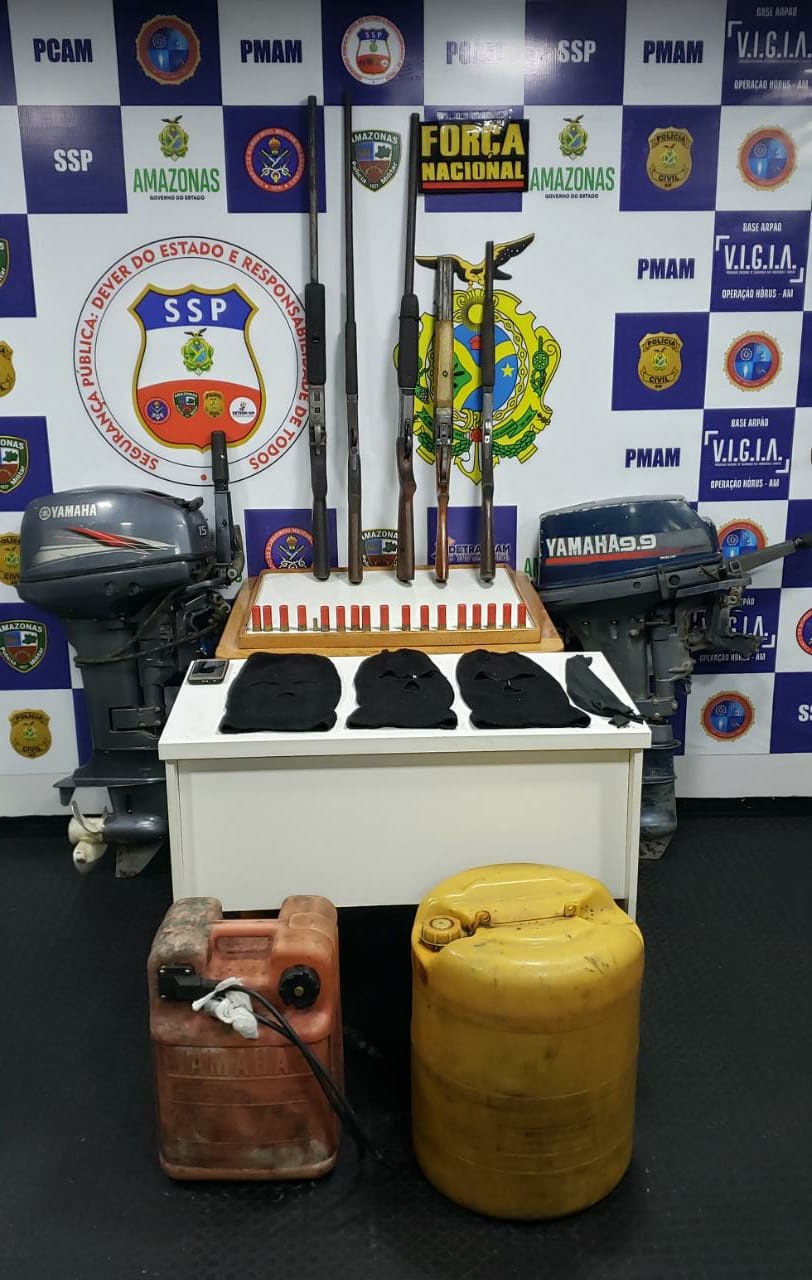 Quadrilha de ‘piratas do rio’ é detida com armas de fogo no Amazonas