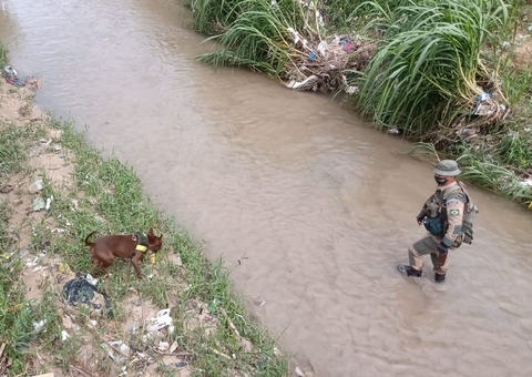 Cães farejadores tentam achar bebê que foi jogada em igarapé de Manaus