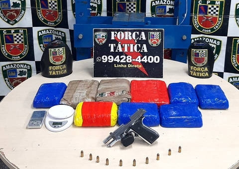 Homem é preso com arma de fogo e nove tabletes de skank em Manaus 