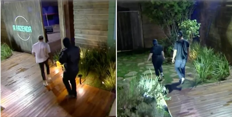 Record exibe momento em que Tiago e Shay saem de A Fazenda após expulsão