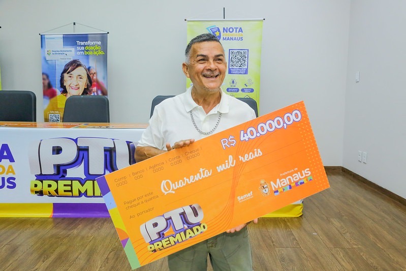 Contribuintes recebem prêmios de R$ 5 mil a R$ 40 mil do IPTU Premiado em Manaus
