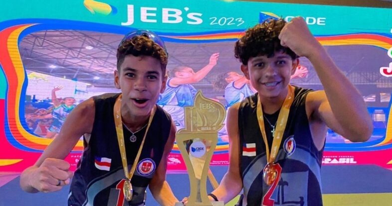 Dupla amazonense conquista ouro no vôlei de praia nos Jogos Escolares Brasileiros, em Brasília