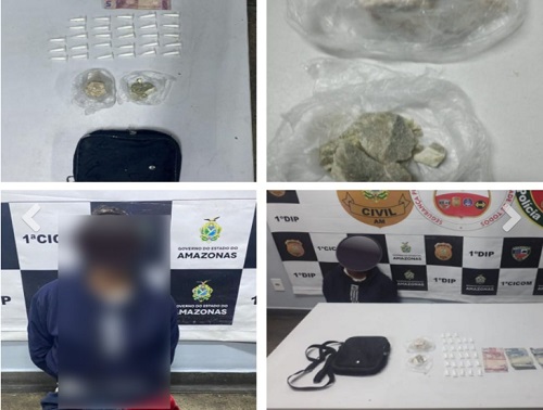 Suspeito é preso com bolsa 'recheada' de drogas em avenida de Manaus