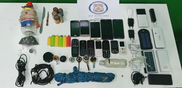 Celulares e drogas são apreendidos durante revista em unidade prisional no Amazonas