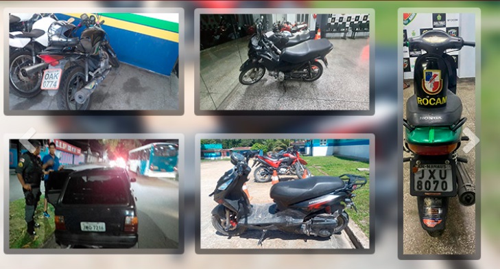 Cinco veículos roubados são recuperados pela Polícia no Amazonas