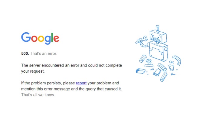 Google fica fora do ar nesta segunda