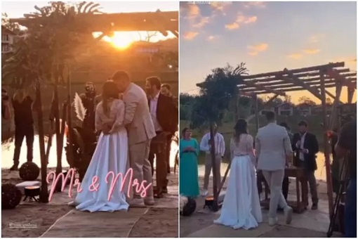 Jornalistas da CNN, Phelipe Siani e Mari Palma se casam em São Paulo