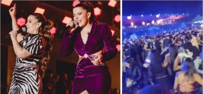 Maiara e Maraisa interrompem show após pancadaria; veja vídeo