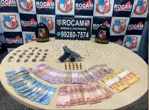 Homem é preso com arma, drogas e dinheiro em Manaus