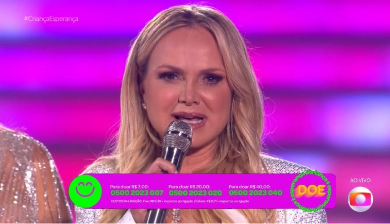 Eliana pede doações para Teleton, do SBT, ao vivo durante Criança Esperança