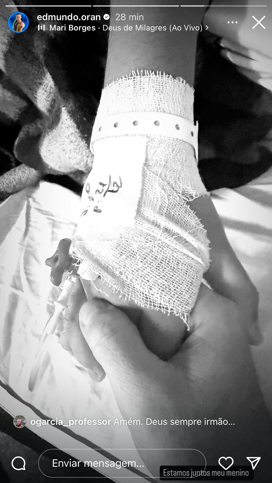 Apresentador do Boi Caprichoso, Edmundo Oran, posta foto pela 1ª vez com filho após acidente